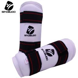 SINOBUDO Protetor de Braço para Adultos e Crianças, PU Branco, Equipamento de Taekwondo para Artes Marciais, Guarda, Kick Boxing, Sanda, Karatê - Image 3