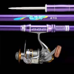 Vara de pesca do mar do carbono roxo, pólo giratório telescópico, tiro longo, 2.1m, 3.6m, 3.9m, 4.2m, 4.5m - Image 2