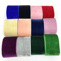 Fita de veludo para presente artesanal, Bouquet Embrulho Suprimentos, Home Party Decorações, Fitas de Natal, 2in, 50mm, 2 jardas/lote - Image 2