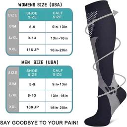 Meias esportivas de compressão para homens e mulheres, varizes, maratona, ciclismo, futebol, meias altas, 20-30mmhg, EU36-50, novo - Image 6