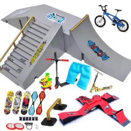 Kit de skate de dedo de tecnologia, BMX Mini Two Wheel Scooter Board, Dedos do skate, Esporte Training Props, Brinquedos Skate Park, BMX - Image 1