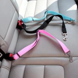 Cinto de segurança para assento de carro, Coleira do cão, Fivela Trelas para cão, Cinto de viagem ajustável, Dog Collar Connector - Image 1