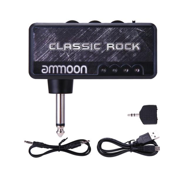 Amplificador Portátil Ammoon para Guitarra Elétrica e Fones de Ouvido com Distorção e Acessórios Inclusos