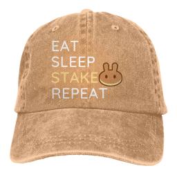 Boné de beisebol masculino lavado à moda comer estaca repetição camionista snapback bonés pai chapéu pancakeswap bolo crypto mineiros chapéus de golfe - Image 6