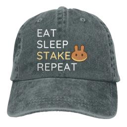 Boné de beisebol masculino lavado à moda comer estaca repetição camionista snapback bonés pai chapéu pancakeswap bolo crypto mineiros chapéus de golfe - Image 2