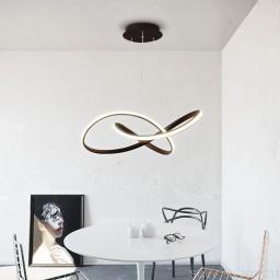 Curva simples e moderno luzes pingente de alumínio restaurante conduziu a lâmpada pendurada arte sala estar quarto estudo iluminação led lâmpadas nordic - Image 4