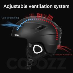 Copozz capacete de esqui masculino e feminino, meia cobertura, snowboard, moto, segurança, neve, inverno, quente, para adultos e crianças - Image 3