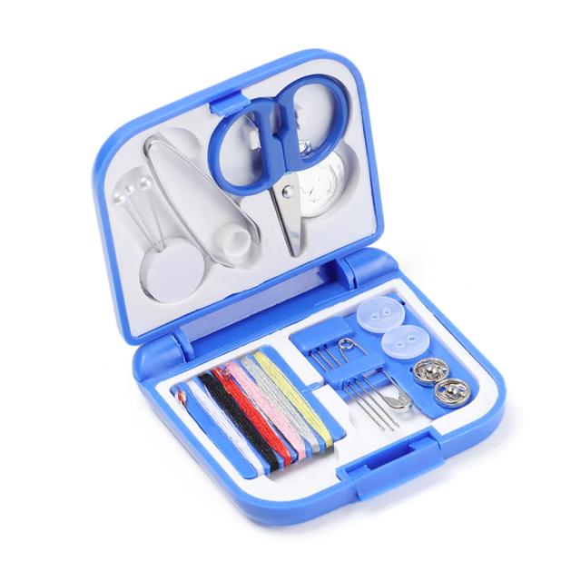 Conjunto Portátil de Mini Kit de Costura com Tesoura, Dedal, Agulhas, Botões e Pinos para Viagem e Uso Doméstico