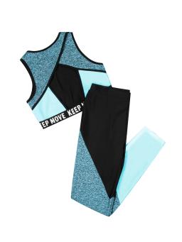 Sportswear feminino com o-pescoço e calças largas, roupas de treino de ginástica, roupas esportivas, roupas esportivas para crianças - Image 6