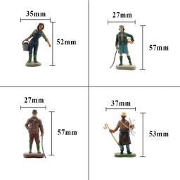 Figuras Pessoas Modelo para Diorama, Série Fazenda, Vilão, 4-Pessoas, Exibição de Mesa de Areia, Escala 1:32 - Image 4
