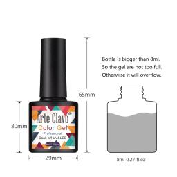 Arte clavo 8ml gel unha polonês fosco base superior casaco led embeber fora preto branco nova chegada verniz híbrido arte do prego maincure polonês - Image 6