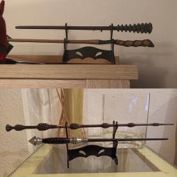 Mini pequeno dois camadas suporte de exibição rack para desenhos animados anime faca espada dumbledore hermoine varinha mágica coleção suprimentos - Image 3