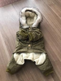 Roupas para animais de estimação, casaco quente de inverno com capuz, acolchoado de algodão, fantasia para cães de pelúcia, roupas para cachorro e gato - Image 5