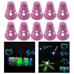 LED Light Up Skating Marker Cones Treinamento de Agilidade Brilha no Escuro Rolo Inline Copo de Pilha de Patinação, Treinamento Prático de Skate, 10Pcs - Image 5