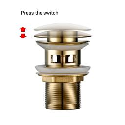 Rolha de resíduos de sifão para pia do banheiro, Botão Pop Up Drain, Plug Drainer, Lavatório, Acessório Faucet, Tubo de lavatório, Black Gold Rose - Image 4