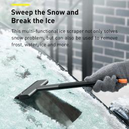 Baseus raspador de gelo remoção de neve do carro pára-brisa janela ferramenta de raspagem de limpeza de neve tpu disjuntor de gelo automático pá de neve - Image 5