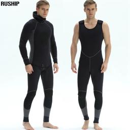 Roupa de mergulho masculina 3mm, traje de banho de neoprene preto para mergulho submarina, snorkel, conjunto de roupa de mergulho - Image 4