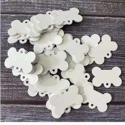 White Double-Sided Sublimation Blank Tags para Animais de Estimação, Osso, Gato, Cachorro, Cachorro, Chaveiro Transparente, DIY, 5Pcs - Image 1