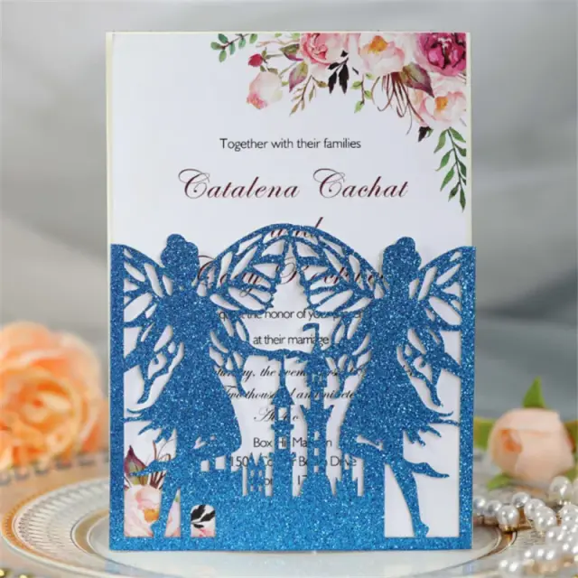 Convites e Cartões de Presente Personalizados para Festa de Aniversário – 50 Peças DIY com Tema de Fada e Borboleta