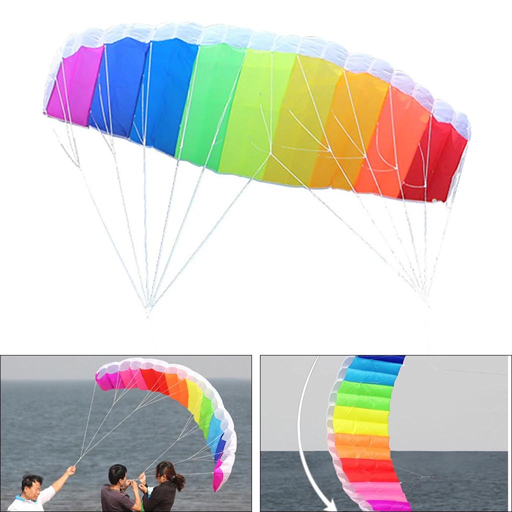 1.4m/2m/2.7m dupla linha dublê parafoil paraquedas surf kite parapente pipa brinquedos educativos crianças mais velhas criança asa de pipa - Image 1