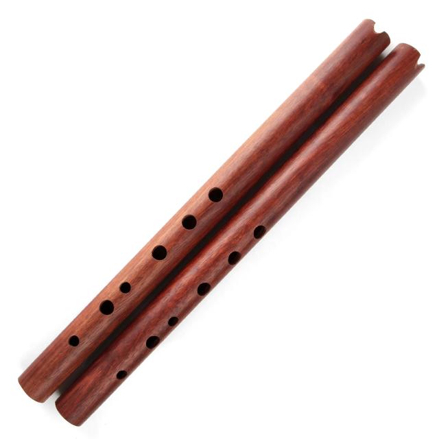 Flauta Vertical Quena em Sândalo Vermelho com Saco - G Key, Instrumento Musical Indiano de Sopros
