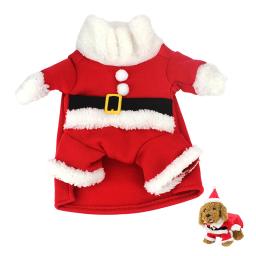 Roupas de gato de natal roupas de inverno para animais de estimação para gatos terno quente gato casacos jaqueta papai noel natal vestuário para animais de estimação 40 - Image 4