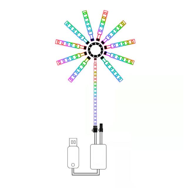 Kit de Luzes de Tira LED RGB com Controle de Som para Fogos de Artifício: Sinfonia de Cores para Casamentos e Natal