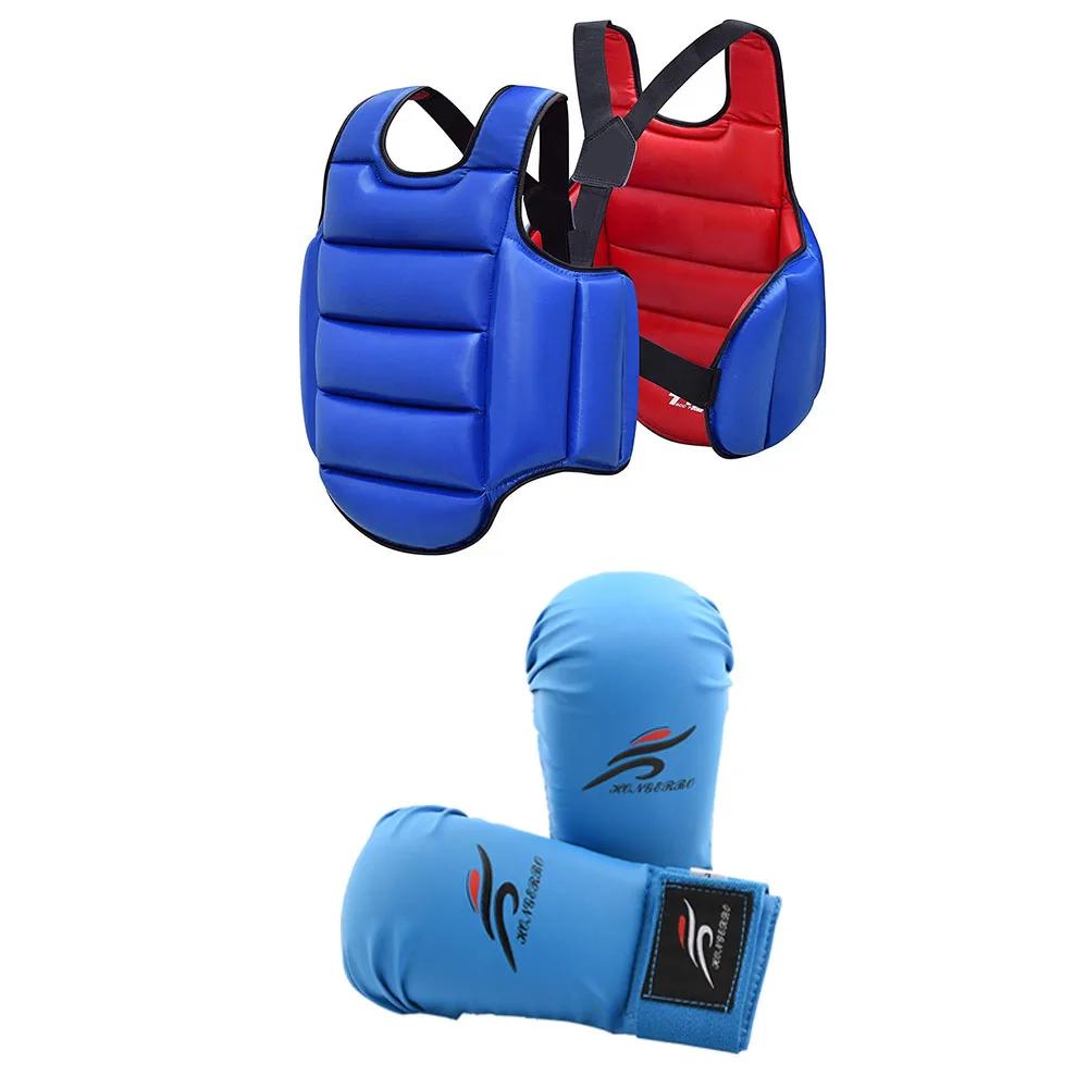 Karatê Sparring Gear Set, Uniforme De Karatê, Guarda Perna, Luvas De Boxe De Artes Marciais, Equipamento De Exercício, Treinamento De Taekwondo, Proteção Do Corpo Peito - Image 1