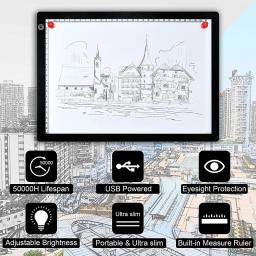 Portátil Tracing Light Box, Prancheta Magnética, Caixa de Luz para Tracing Sketch Pad, A4 - Image 4