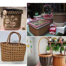 8mm 500g profundo alívio preto gradiente plana material sintético rattan rolo diy feito à mão malha reparação cadeira mesa cesta garrafa decoração - Image 5