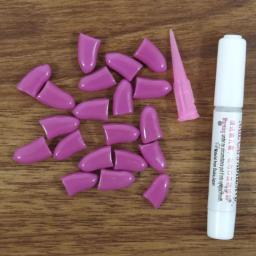 20 pces gato macio cão unha caps gato prego capa pet silicone protetor de unhas com cola livre e aplicador tamanho xs s s m l - Image 3