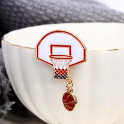 Bola de basquete quadro broche bonito fãs de basquete presente liga crachá deportista camisola pinos acessórios feminino masculino jóias - Image 2