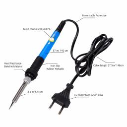 Kit de ferro de solda ajustável 60 W Conjunto de ferramentas elétricas de solda cautin com lápis de cor para pirografia - Image 2