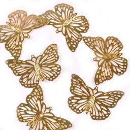 Enfeites de metal metal para artesanato, ornamentos de borboletas e flores douradas, 20 peças, yk0768, faça você mesmo, scrapbook - Image 5