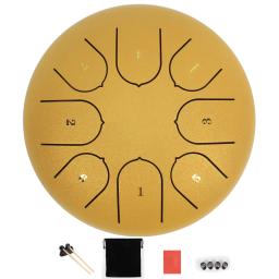 6 Polegada mini tambor 8 tom de aço língua tambor percussão instrumento com baquetas berços dedo c chave meditação tambor mão pan - Image 1