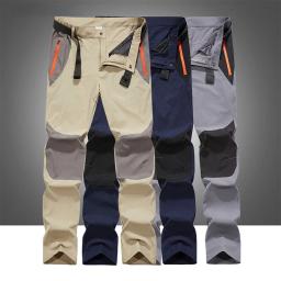 Calça exterior masculina de secagem rápida, calça esportiva casual para caminhada, escalada de montanha, calça impermeável, primavera, verão - Image 1