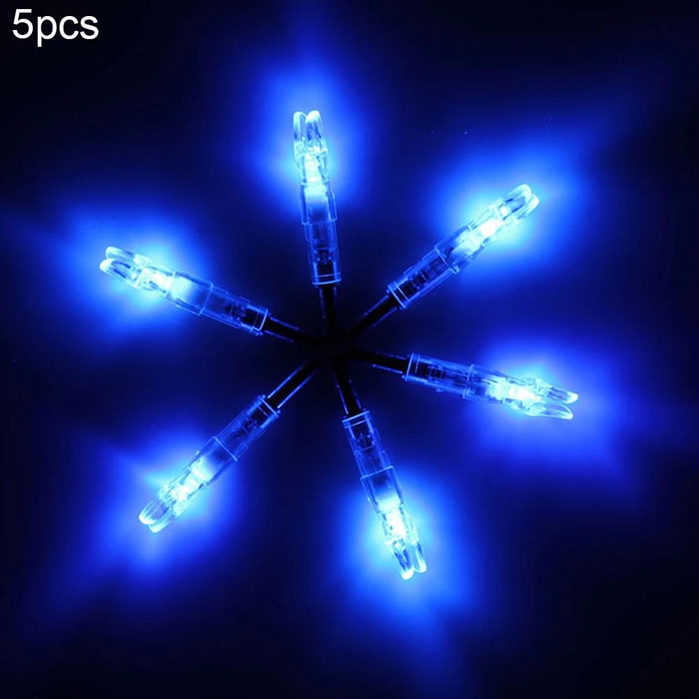 Parte traseira de flecha colorida de led, 5 peças cauda nock encaixe 6.2mm eixo de caça peças de tiro luminoso iluminado acessórios de arco composto - Image 1