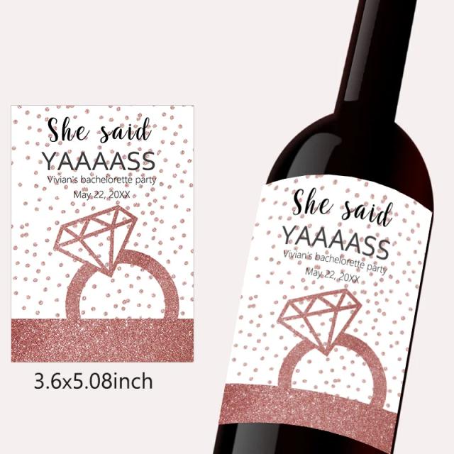 Etiquetas Personalizadas para Garrafas de Champanhe e Vinho em Festa de Despedida de Solteira
