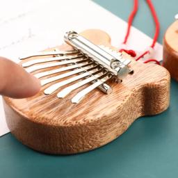 8 teclas mini kalimba polegar piano dedo teclado pingente criativo caixa de madeira mogno musical bom instrumento musical 5 estilos - Image 6