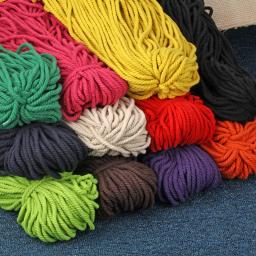 Corda grossa de algodão para artesanato DIY, corda trançada colorida, encadernação da boca do feixe, pano de costura decorativo, fio 3-Strand, 5m, 5m - Image 1