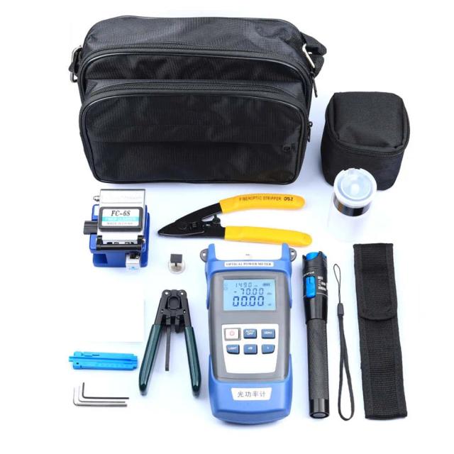 Kit de Ferramentas de Fibra Óptica FTTH com Medidor de Energia de Alta Precisão