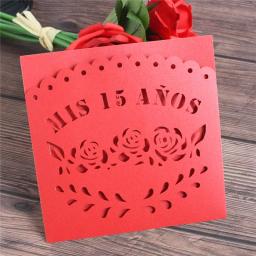 Mís 15 Anos Feliz Aniversário Cartão de Convite da Festa de 15 Anos Digital Cut Floral Flor Do Laço impressão design personalizado - Image 2
