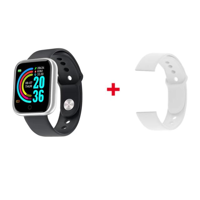 Relógio Inteligente Y68 para Homens e Mulheres com Monitor de Frequência Cardíaca e Pressão Arterial, Bluetooth, Pulseira Fitness para iOS e Android