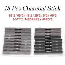 Premium Square Carvão Desenho Lápis Set, Comprimido Carvão Vara, DIY Desenho Artesanato, Esboço e Sombreamento, 18 Pcs - Image 2