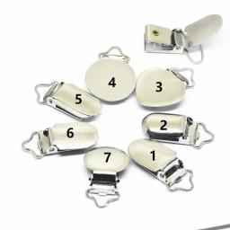 Prendedor chupeta lisa de metal prateado, de bebê, com bolinhas redondas, com fecho de coração, acessórios de vestuário, inserção de plástico 30 peças - Image 4