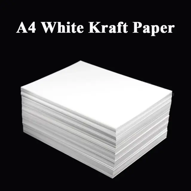 Papel Kraft Branco A4 para DIY e Artesanato - Ideal para Cartões em Gramaturas de 180g a 400g, Pacotes de 20/50 Peças com Alta Qualidade