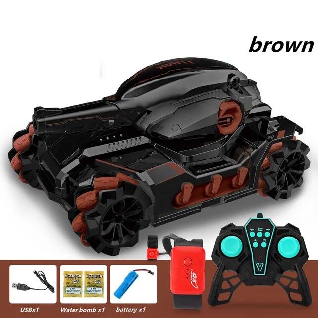 Big RC tanque tiro caminhão para menino, 4WD carro controlado por rádio, batalha competitiva, gesto elétrico, brinquedo buggy off-road - Image 1