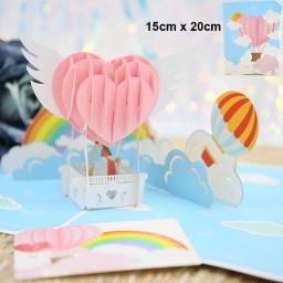 3D pop up amor cartão para esposa e namorada, obrigado cartões, presente para o aniversário do dia dos namorados, convite de casamento, cartões - Image 2