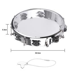 Muslady pandeiro de 8 polegadas, tamborim com tambor de mão e instrumento de percussão de tela dupla - Image 2