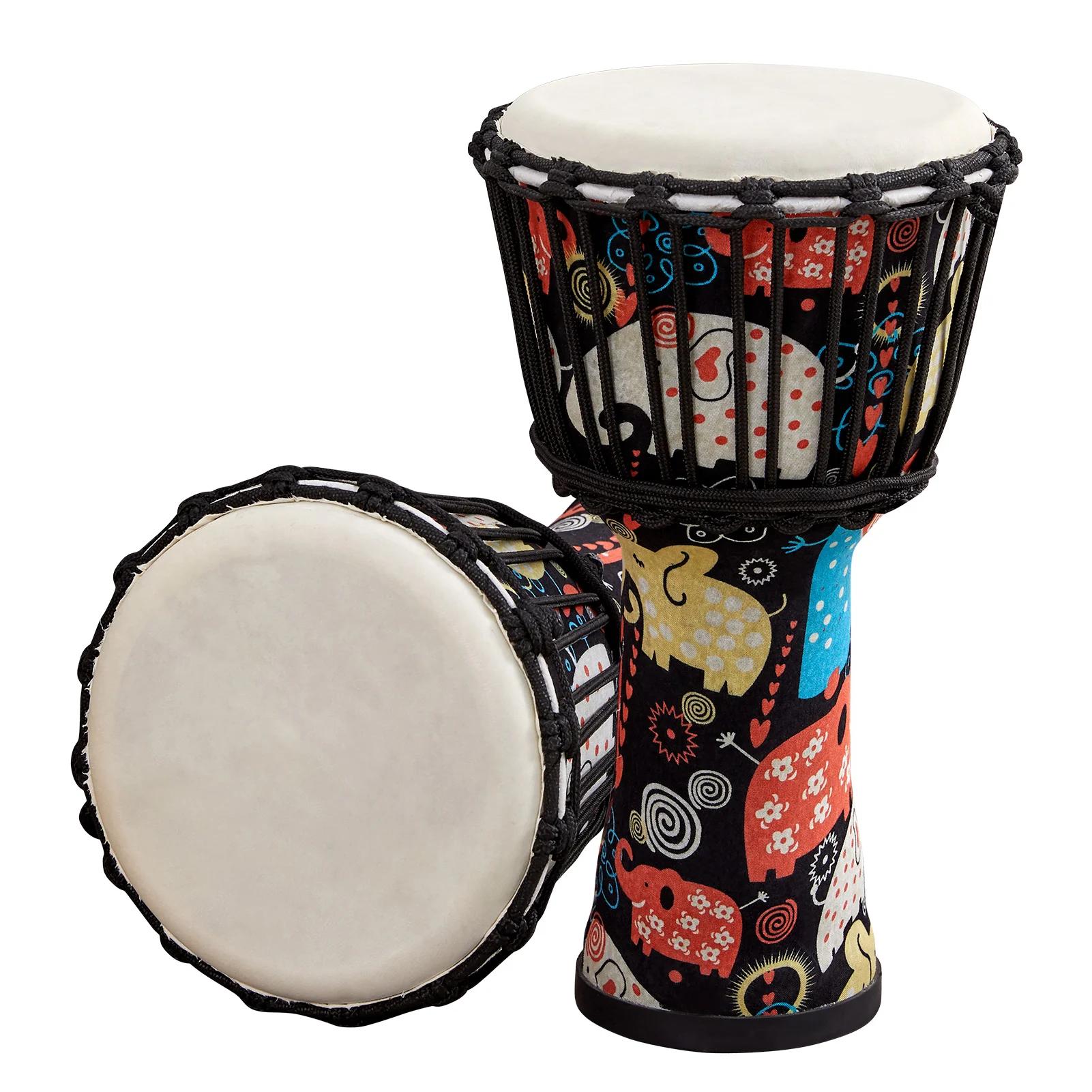 Mão Africano tambor portátil com Art Pattern colorido, ABS pele de cabra, tambor cabeça percussão, instrumento Musical, Djembe, 8" - Image 1